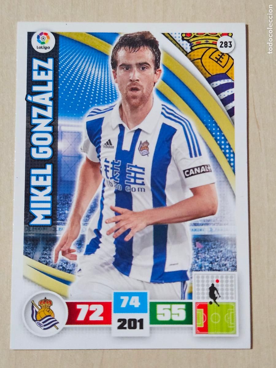 Cromos de f&uacute;tbol: FICHA N&ordm; 283 MIKEL GONZALEZ - ADRENALYN 15 16 - PANINI 2015 -16 - CROMO - REAL SOCIEDAD