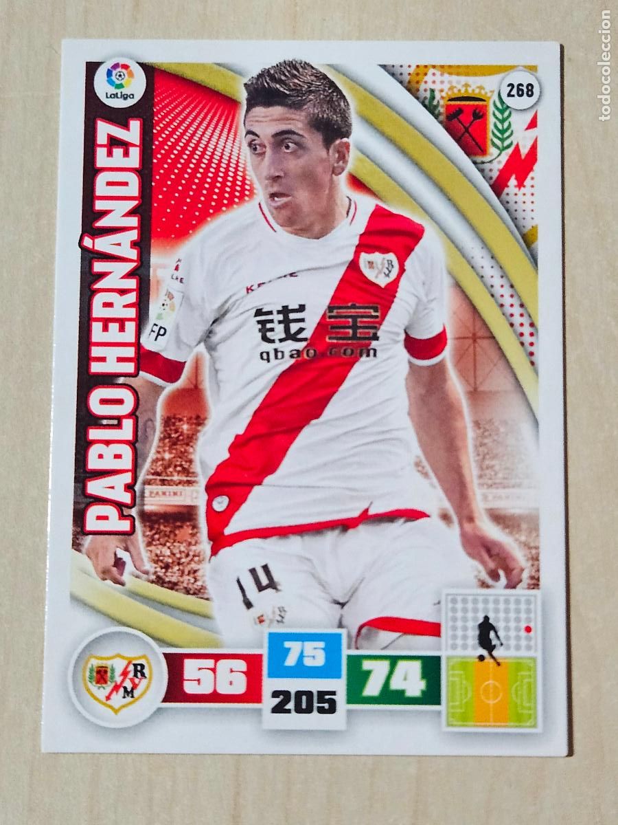 Cromos de f&uacute;tbol: FICHA N&ordm; 268 PABLO HERNANDEZ - ADRENALYN 15 16 - PANINI 2015 -16 - CROMO - RAYO VALLECANO