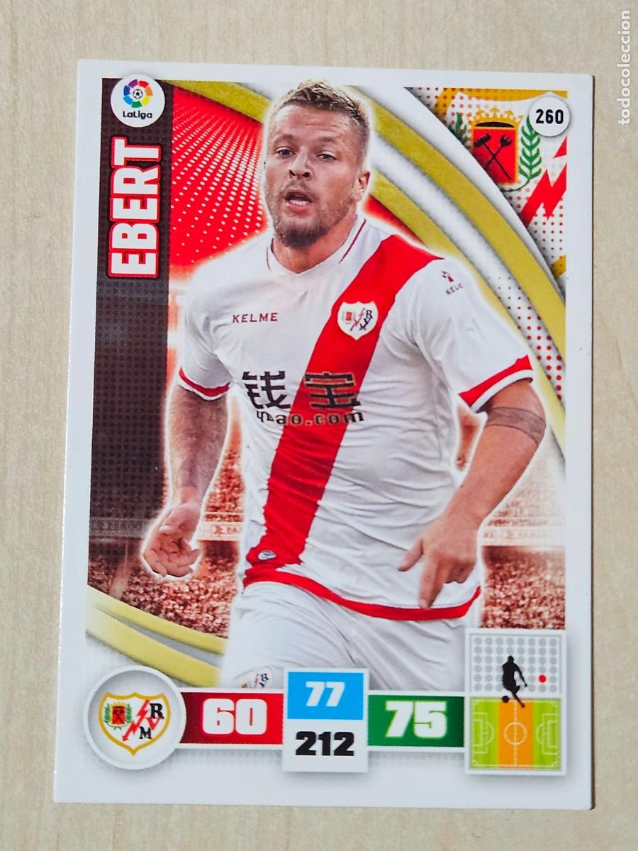 Cromos de f&uacute;tbol: FICHA N&ordm; 260 EBERT - ADRENALYN 15 16 - PANINI 2015 -16 - CROMO - RAYO VALLECANO