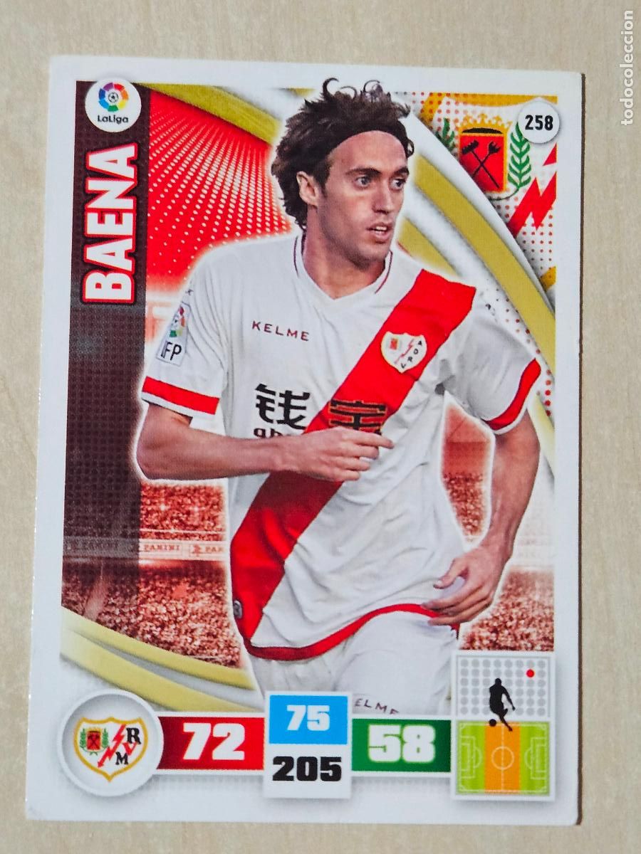 Cromos de f&uacute;tbol: FICHA N&ordm; 258 BAENA - ADRENALYN 15 16 - PANINI 2015 -16 - CROMO - RAYO VALLECANO