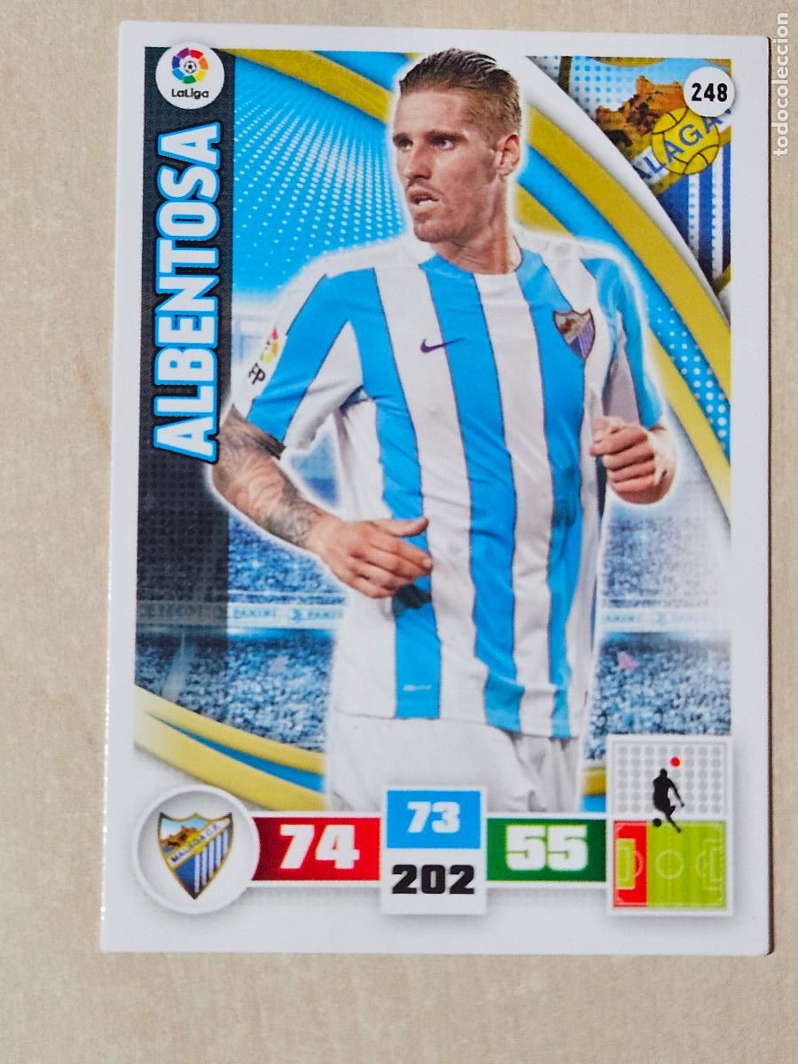 Cromos de f&uacute;tbol: FICHA N&ordm; 248 ALBENTOSA - ADRENALYN 15 16 - PANINI 2015 -16 - CROMO - MALAGA