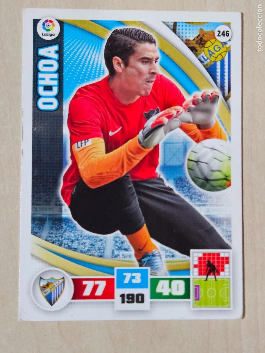 Cromos de f&uacute;tbol: FICHA N&ordm; 246 OCHOA - ADRENALYN 15 16 - PANINI 2015 -16 - CROMO - MALAGA