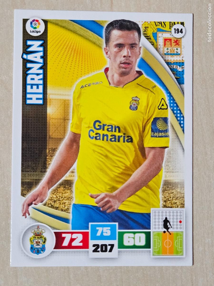 Cartes &agrave; collectionner de Football: FICHA N&ordm; 194 HERNAN - ADRENALYN 15 16 - PANINI 2015 -16 - CROMO - LAS PALMAS