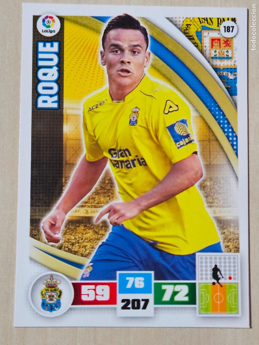 Fu&szlig;ball-Sticker: FICHA N&ordm; 187 ROQUE - ADRENALYN 15 16 - PANINI 2015 -16 - CROMO - LAS PALMAS