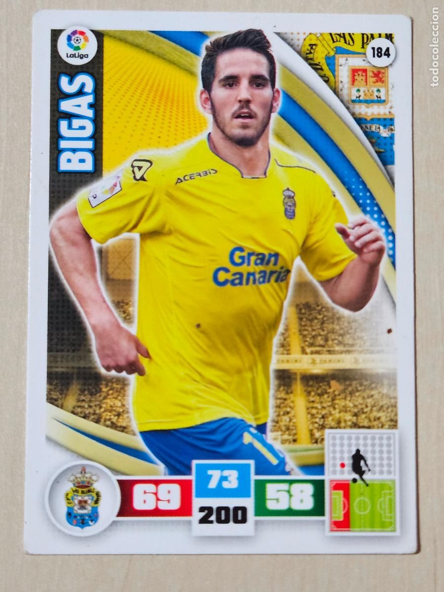 Fu&szlig;ball-Sticker: FICHA N&ordm; 184 BIGAS - ADRENALYN 15 16 - PANINI 2015 -16 - CROMO - LAS PALMAS