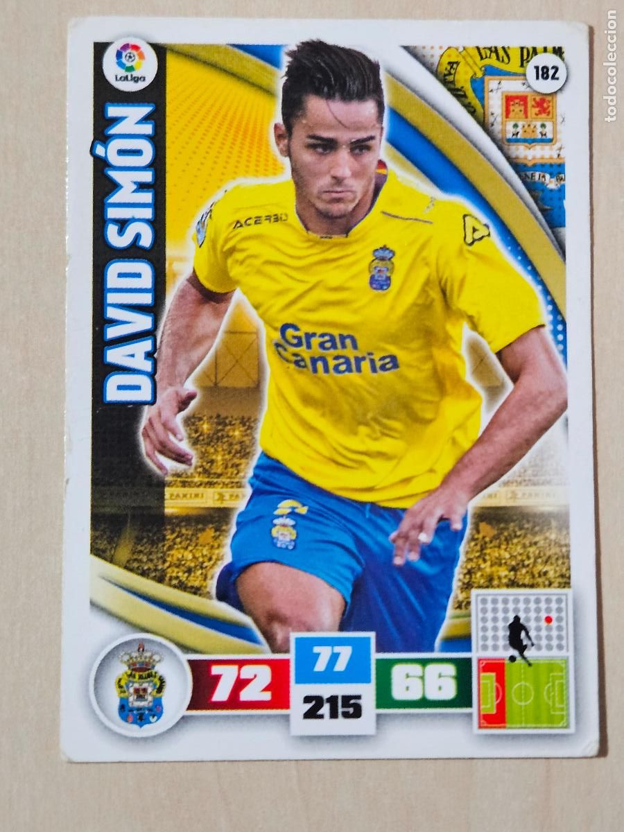 Fu&szlig;ball-Sticker: FICHA N&ordm; 182 DAVID SIMON - ADRENALYN 15 16 - PANINI 2015 -16 - CROMO - LAS PALMAS