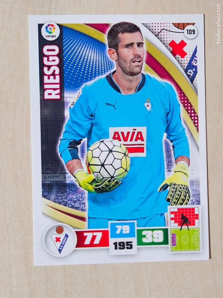 Cromos de f&uacute;tbol: FICHA N&ordm; 109 RIESGO - ADRENALYN 15 16 - PANINI 2015 -16 - CROMO - EIBAR