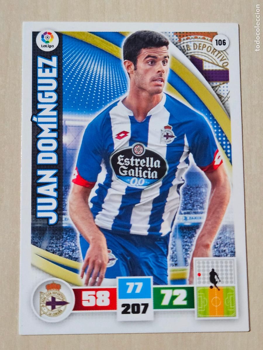 Cromos de f&uacute;tbol: FICHA N&ordm; 106 JUAN DOMINGUEZ - ADRENALYN 15 16 - PANINI 2015 -16 - CROMO - DEPORTIVO DE LA CORU&Ntilde;A