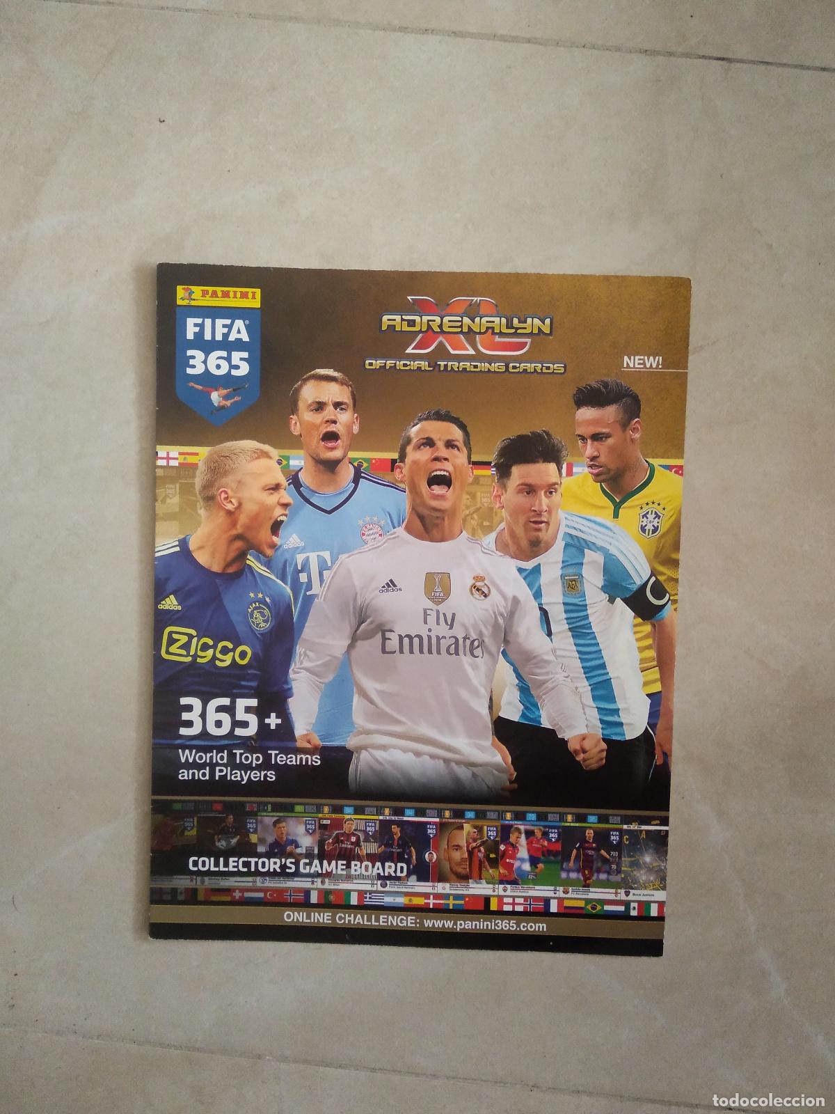 Cromos de f&uacute;tbol: TABLERO DE JUEGO CROMO FUTBOL PANINI FIFA 365 2015-2016 ADRENALYN 15-16 MESSI CRISTIANO RONALDO