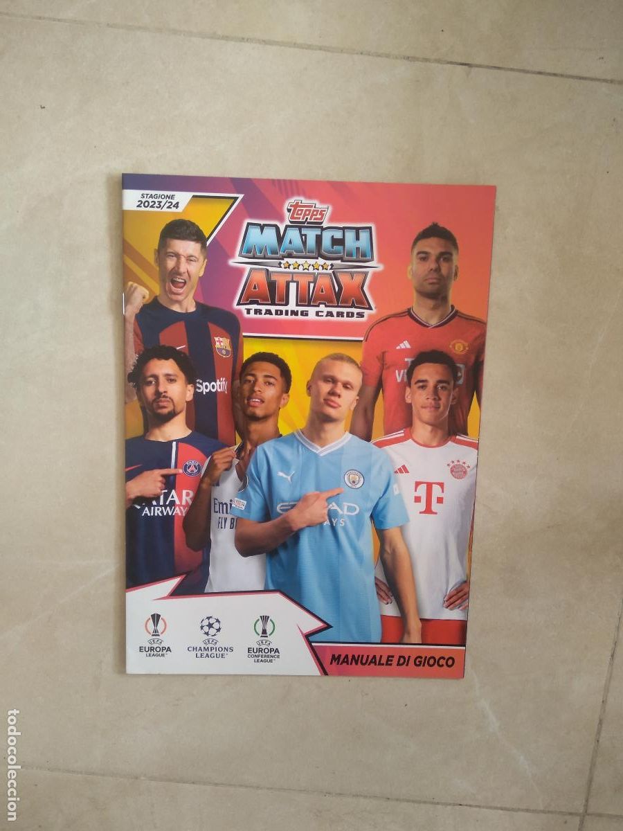Fu&szlig;ball-Sticker: GUIA MANUALE DI GIOCO CROMO FUTBOL TOPPS 2023-2024 MATCH ATTAX 23-24 HAALAND CASEMIRO MARQUINHOS