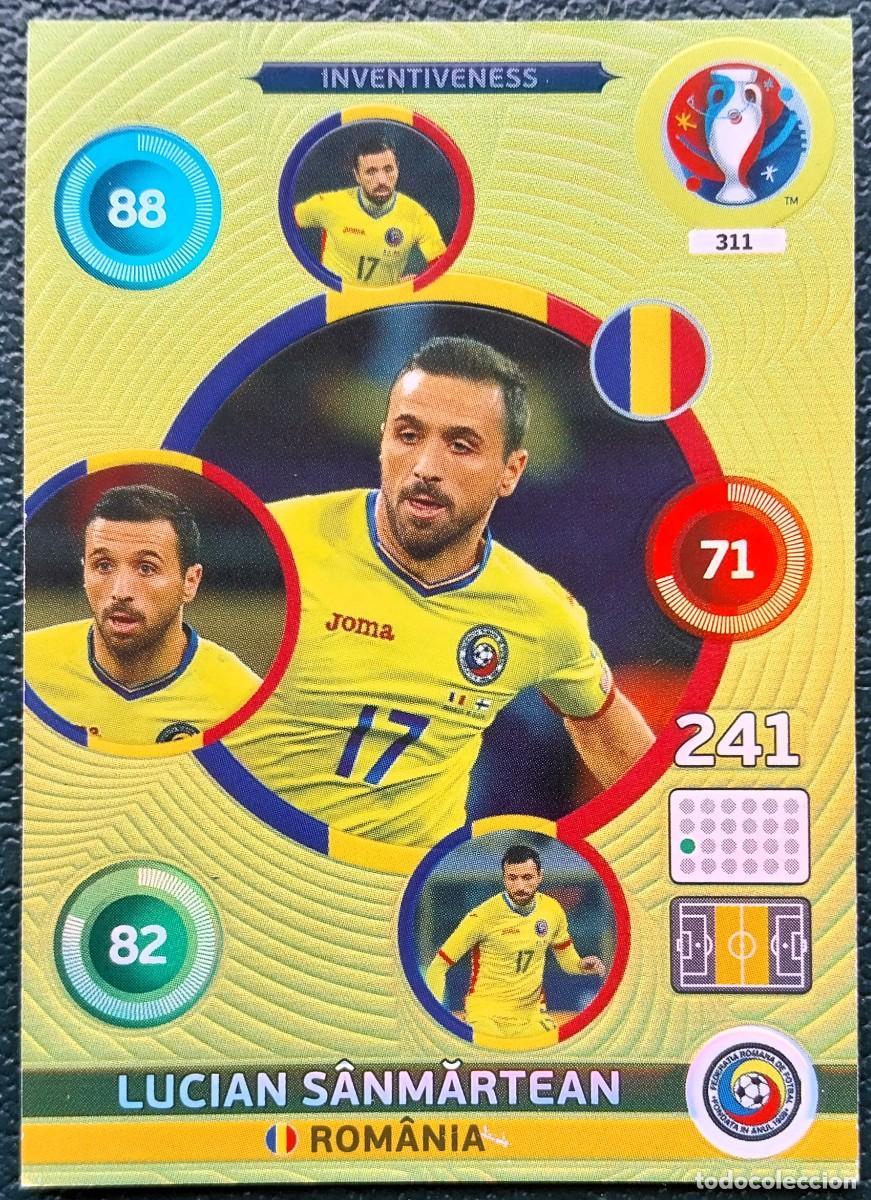 Fu&szlig;ball-Sticker: 311 LUCIAN SANMARTEAN RUMANIA FICHAS ALBUM ADRENALYN XL EUROCOPA FRANCIA 2016