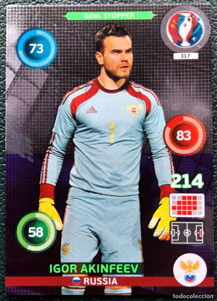 Fu&szlig;ball-Sticker: 317 IGOR AKINFEEV RUSIA FICHAS ALBUM ADRENALYN XL EUROCOPA FRANCIA 2016