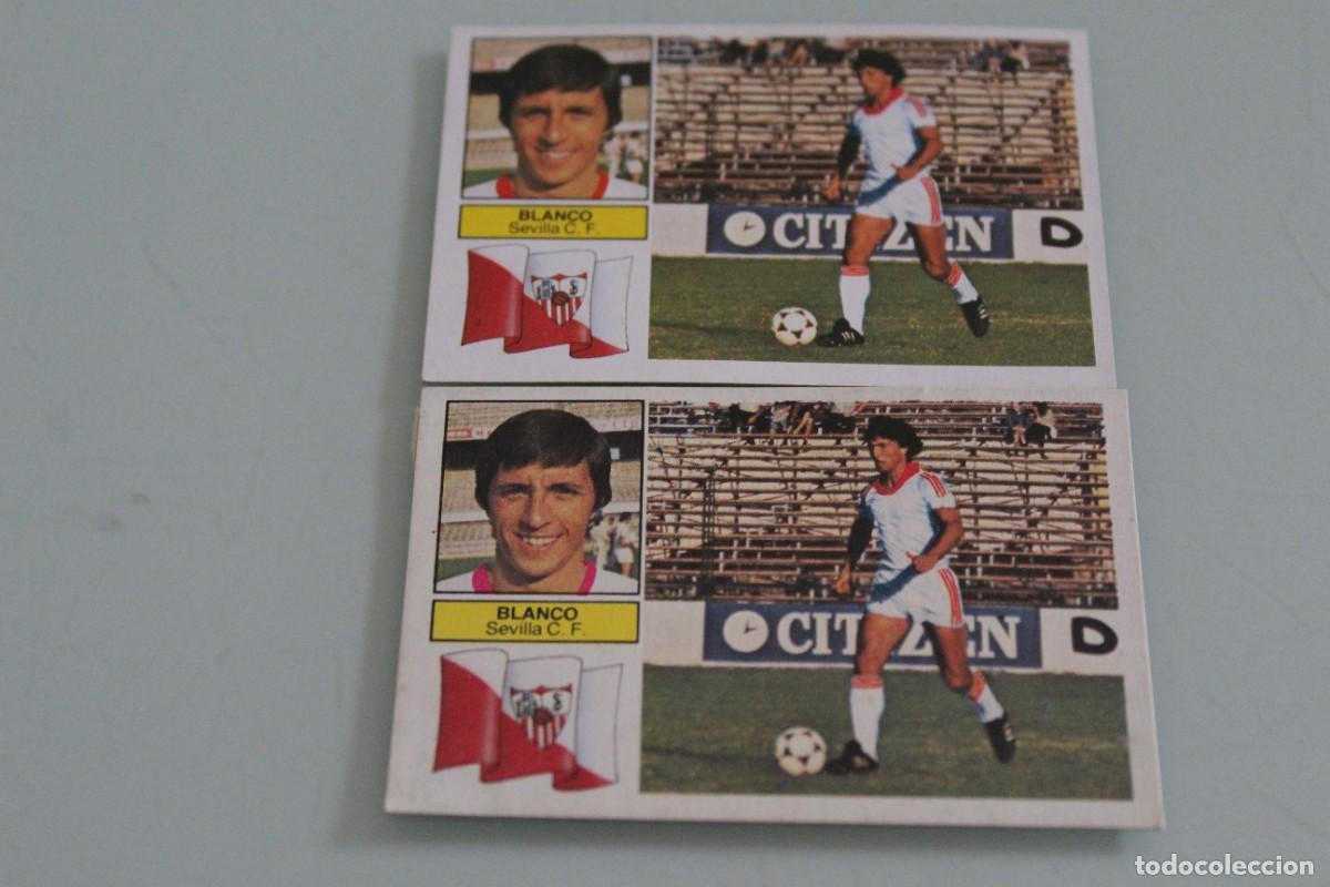 Cromos de f&uacute;tbol: ESTE 82 83 BLANCO DOS VERSIONES DE COLOR CUELLO CAMISETA RECUPERADOS DE &Aacute;LBUM (LEER DESCRIPCI&Oacute;N)