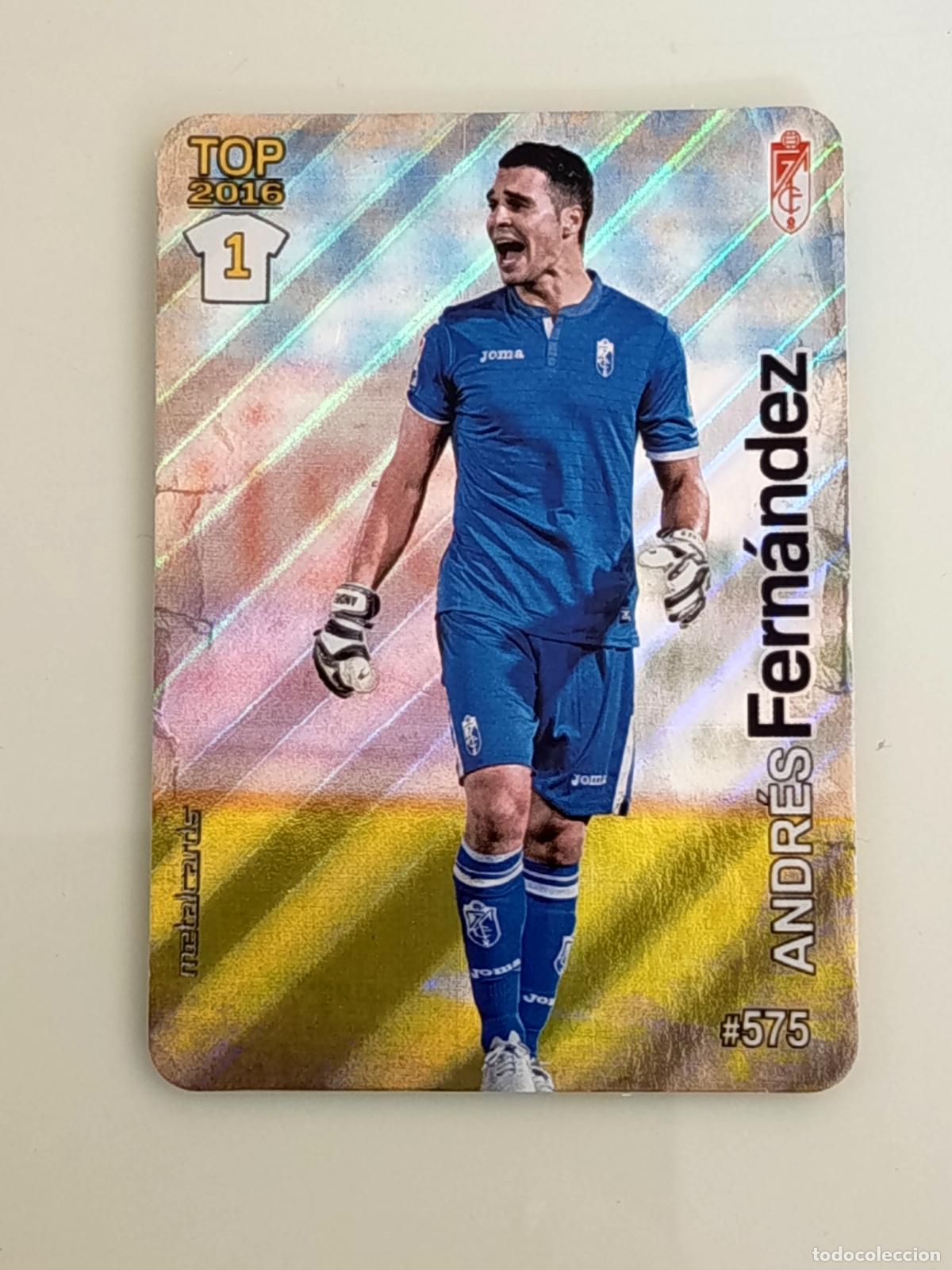Fu&szlig;ball-Sticker: 575 ANDR&Eacute;S FERN&Aacute;NDEZ. GRANADA CF. RAYAS DIAGONAL. LAS FICHAS QUIZ DE LA LIGA 2016