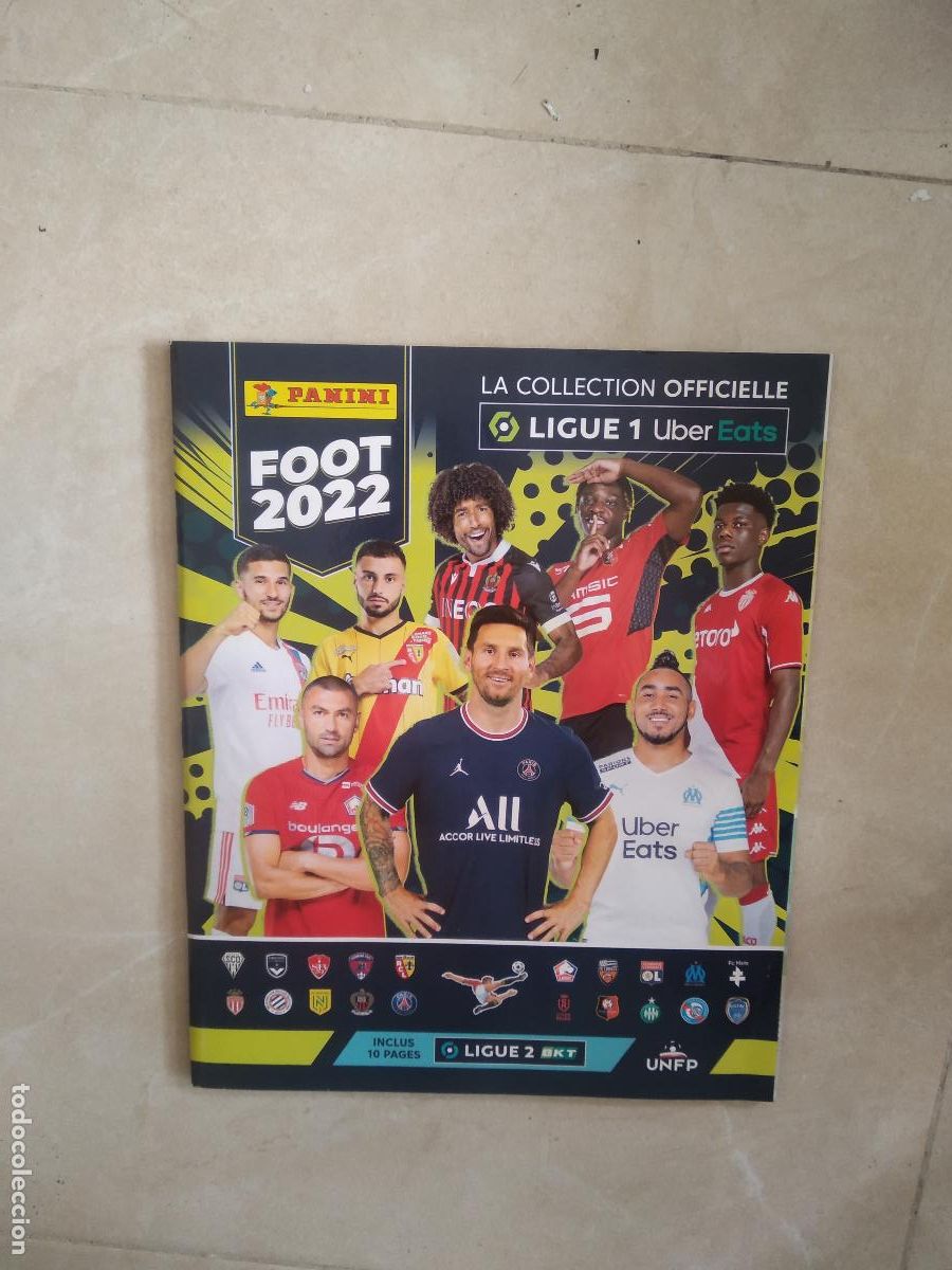 Cromos de f&uacute;tbol: ALBUM VACIO CROMO FUTBOL PANINI LIGA FRANCIA 2022 FOOT LIGUE 1 MESSI DANTE PAYET