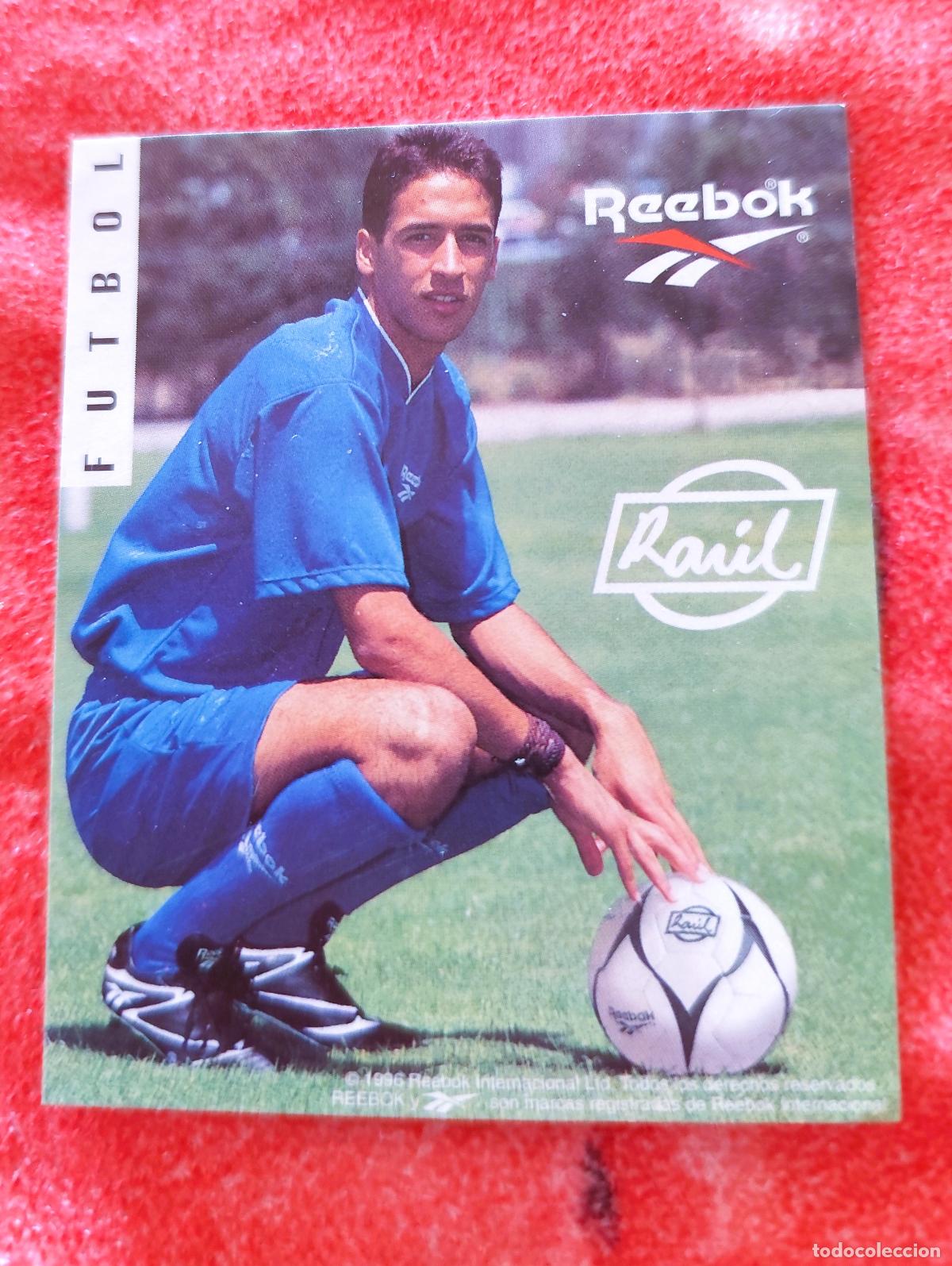 Cromos de f&uacute;tbol: Pegatina RAUL y REEBOK - Nueva - A&ntilde;o 1996 / 1997