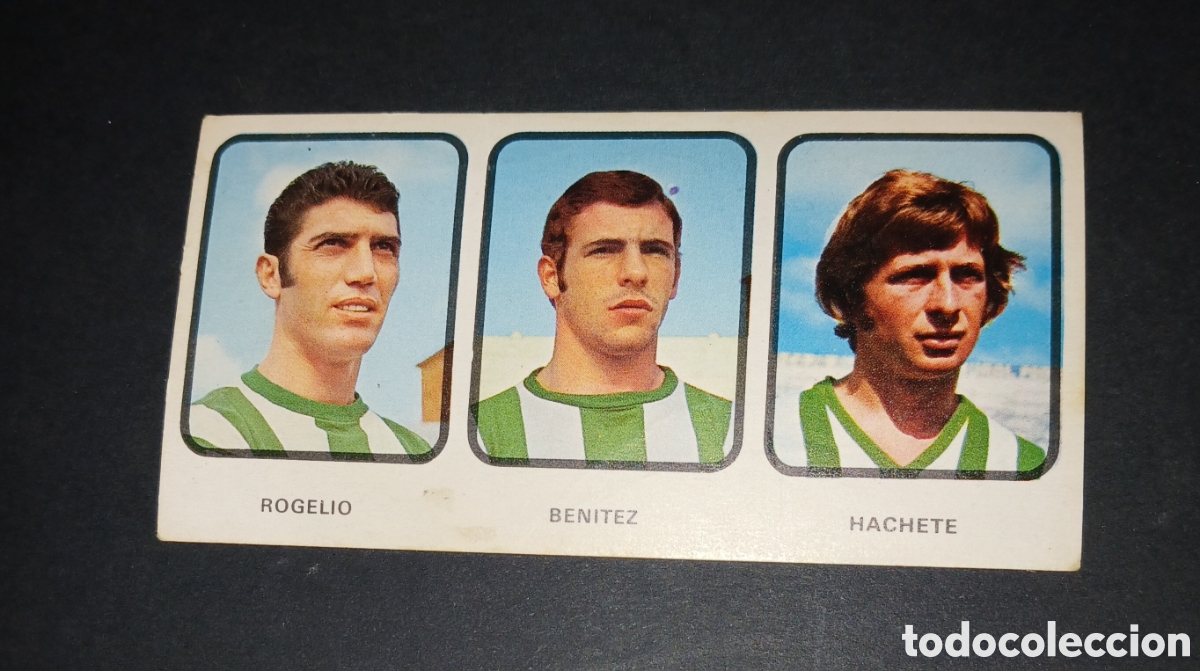 Cromos de f&uacute;tbol: Cromo Real Betis N&ordm; 18 - Rogelio, Ben&iacute;tez, Hachete - Ruiz Romero 1973/1974 - SIN PEGAR