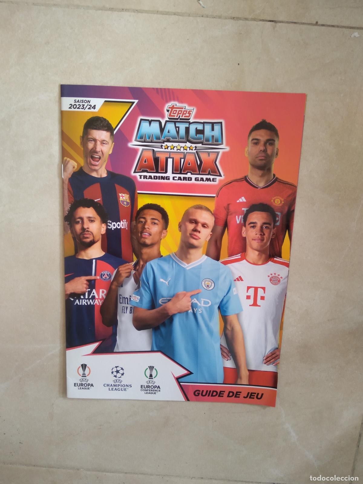 Cromos de f&uacute;tbol: GUIA DE JUEGO FRANCES CROMO FUTBOL TOPPS 2023-2024MATCH ATTAX 23-24 HAALAND CASEMIRO BELLINGHAM