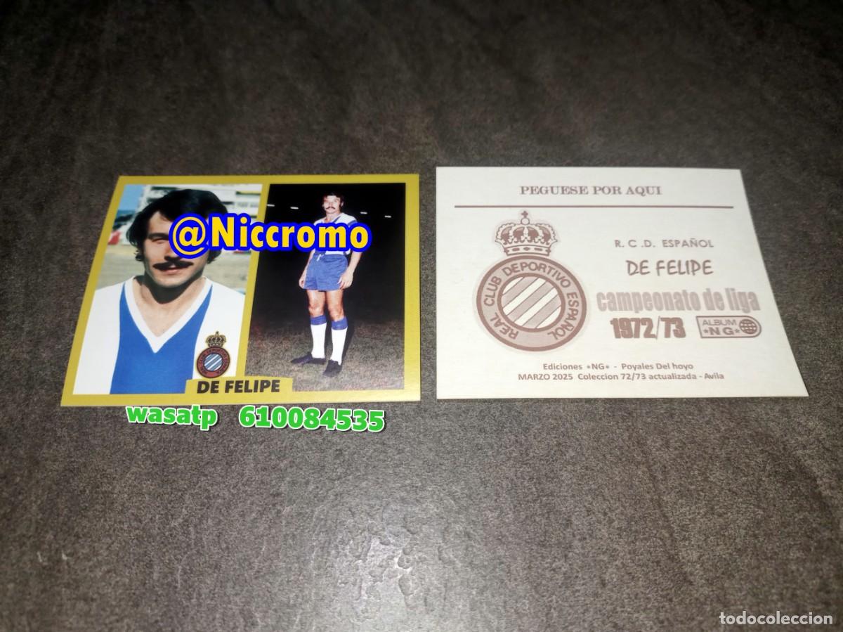 Cromos de f&uacute;tbol: de felipe rcd espa&ntilde;ol liga 1972 1973 cromo inedito editada niccromo futbol 72 73 ver fotos niccromo