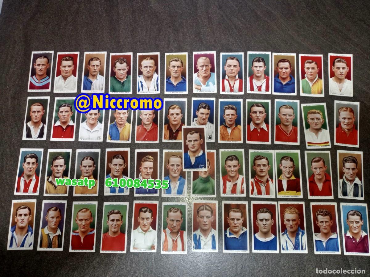 Cromos de f&uacute;tbol: 49 tarjetas tabaco nuevos sin pegar futbol y rugby ingles original a&ntilde;os 20s 30s? niccromo