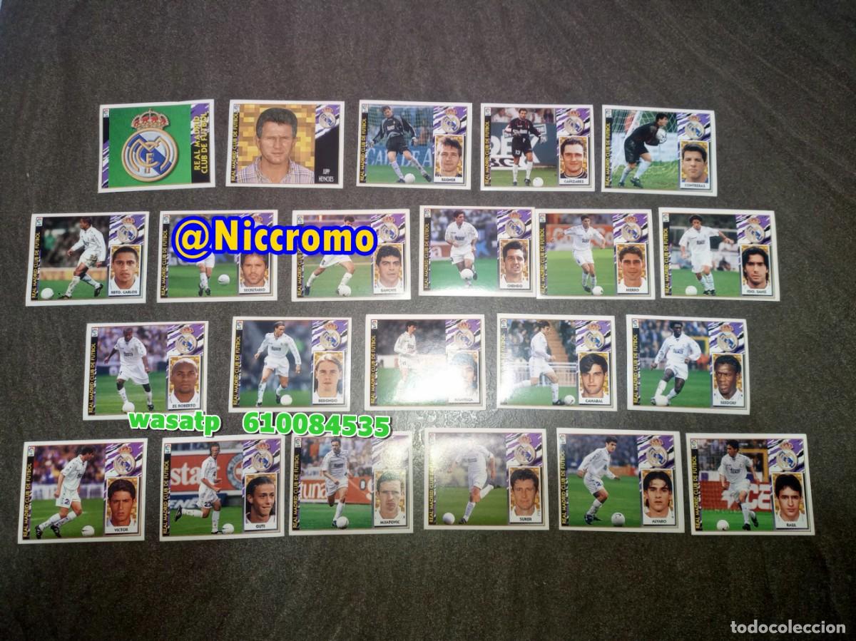 Cromos de f&uacute;tbol: 22 cromos real madrid 1997 1998 diferentes nuevos sin pegar liga futbol 97 98 niccromo