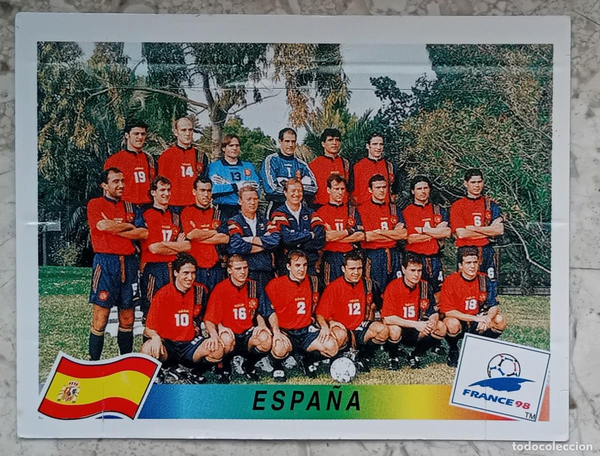 Cromos de f&uacute;tbol: Figurina Panini 1998 Cromo World Cup France 98 Alineaci&oacute;n Squadra Espa&ntilde;a n 228 Pop Up