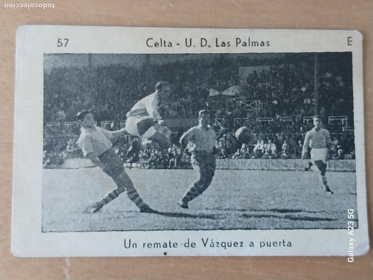 Cromos de f&uacute;tbol: 1951 1952 VAZQUEZ CELTA VS LAS PALMAS ED KROMEL CROMO 57 ORIGINAL 6X4CMS APROX