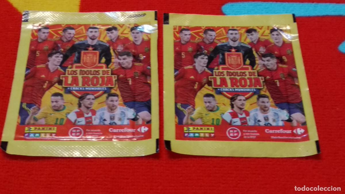 Cromos de f&uacute;tbol: 2 SOBRES CROMOS DE F&Uacute;TBOL SIN ABRIR LOS IDOLOS DE LA ROJA CARREFOUR PANINI