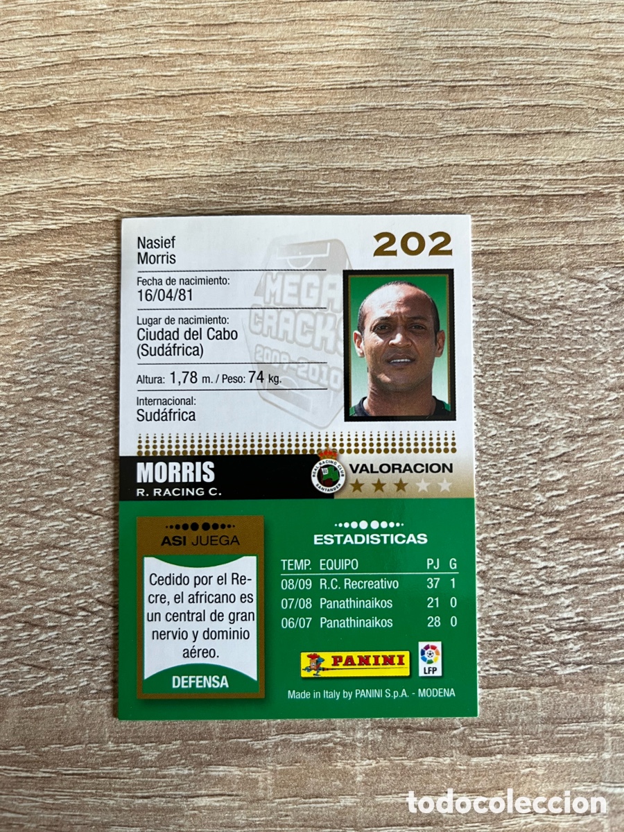 Cromos de f&uacute;tbol: 202 MORRIS MEGACRACKS MGK 2009 2010 09 10 RACING DE SANTANDER