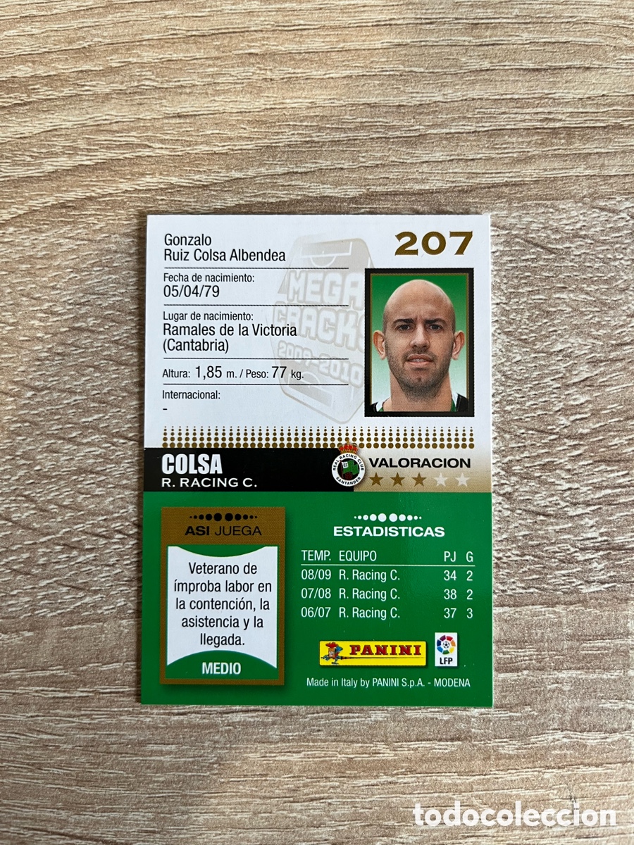 Cromos de f&uacute;tbol: 207 COLSA MEGACRACKS MGK 2009 2010 09 10 RACING DE SANTANDER