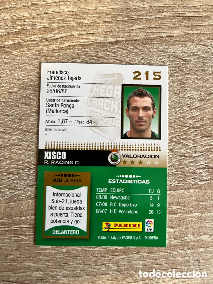 Cromos de f&uacute;tbol: 215 XISCO MEGACRACKS MGK 2009 2010 09 10 RACING DE SANTANDER