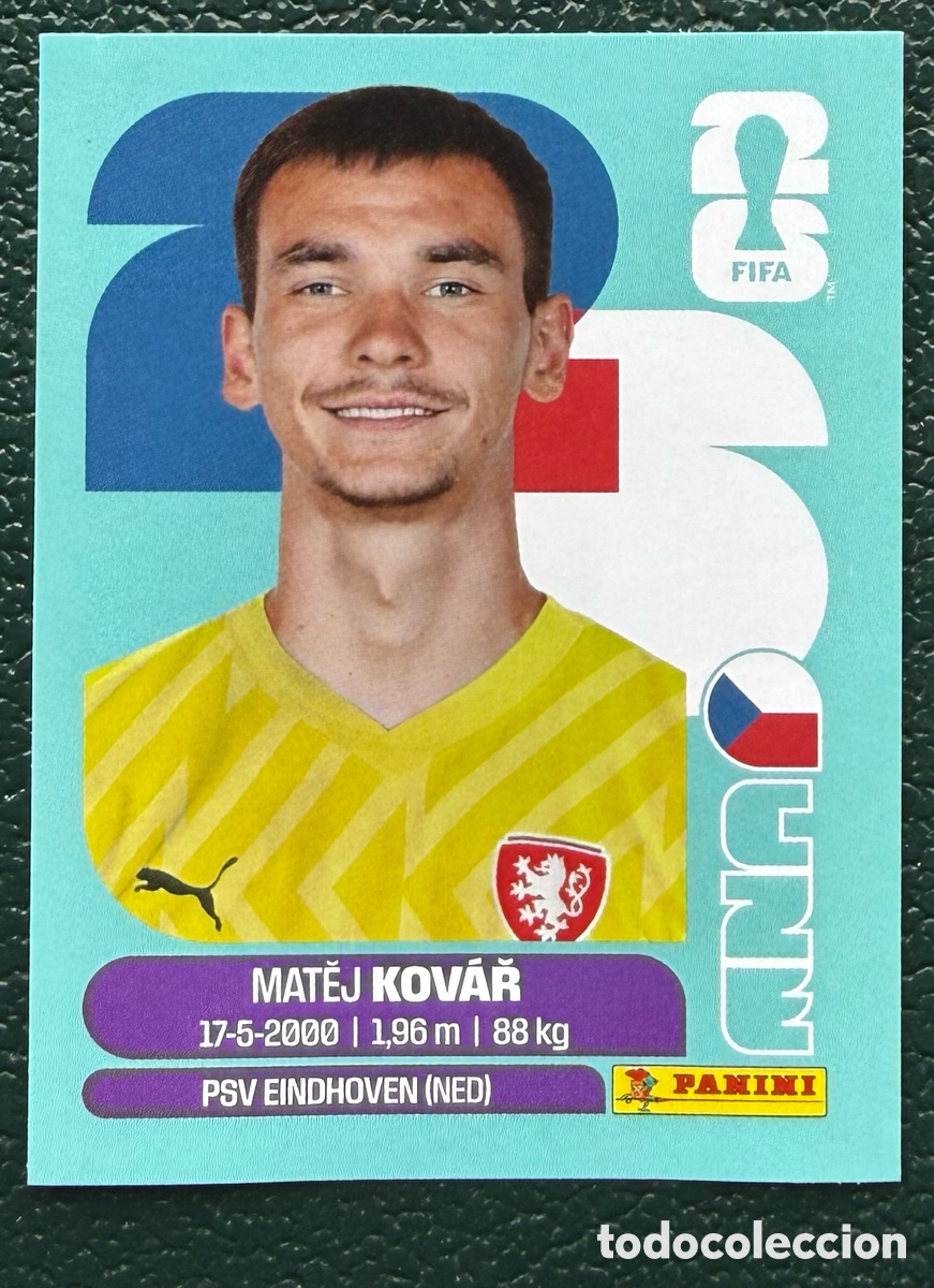 Football Stickers: CZE 2 MATEJ KOVAR REPUBLICA CHECA CROMOS ALBUM FIFA WORLD CUP MUNDIAL 2026 PANINI