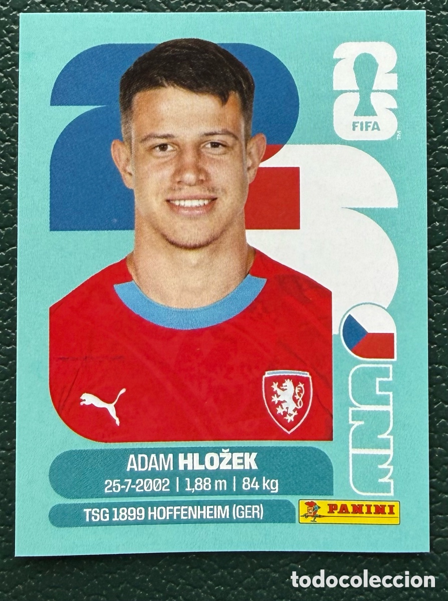 Football Stickers: CZE 19 ADAM HLOZEK REPUBLICA CHECA CROMOS ALBUM FIFA WORLD CUP MUNDIAL 2026 PANINI