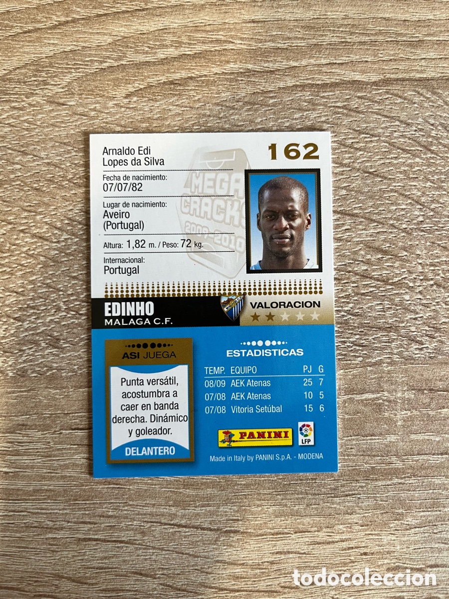 Cromos de f&uacute;tbol: 162 EDIHNO MEGACRACKS MGK 2009 2010 09 10 M&Aacute;LAGA