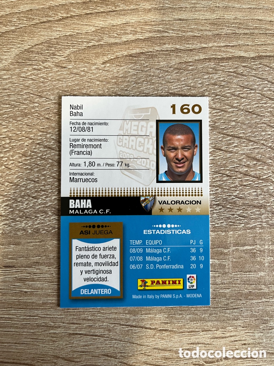 Cromos de f&uacute;tbol: 160 BAHA MEGACRACKS MGK 2009 2010 09 10 M&Aacute;LAGA