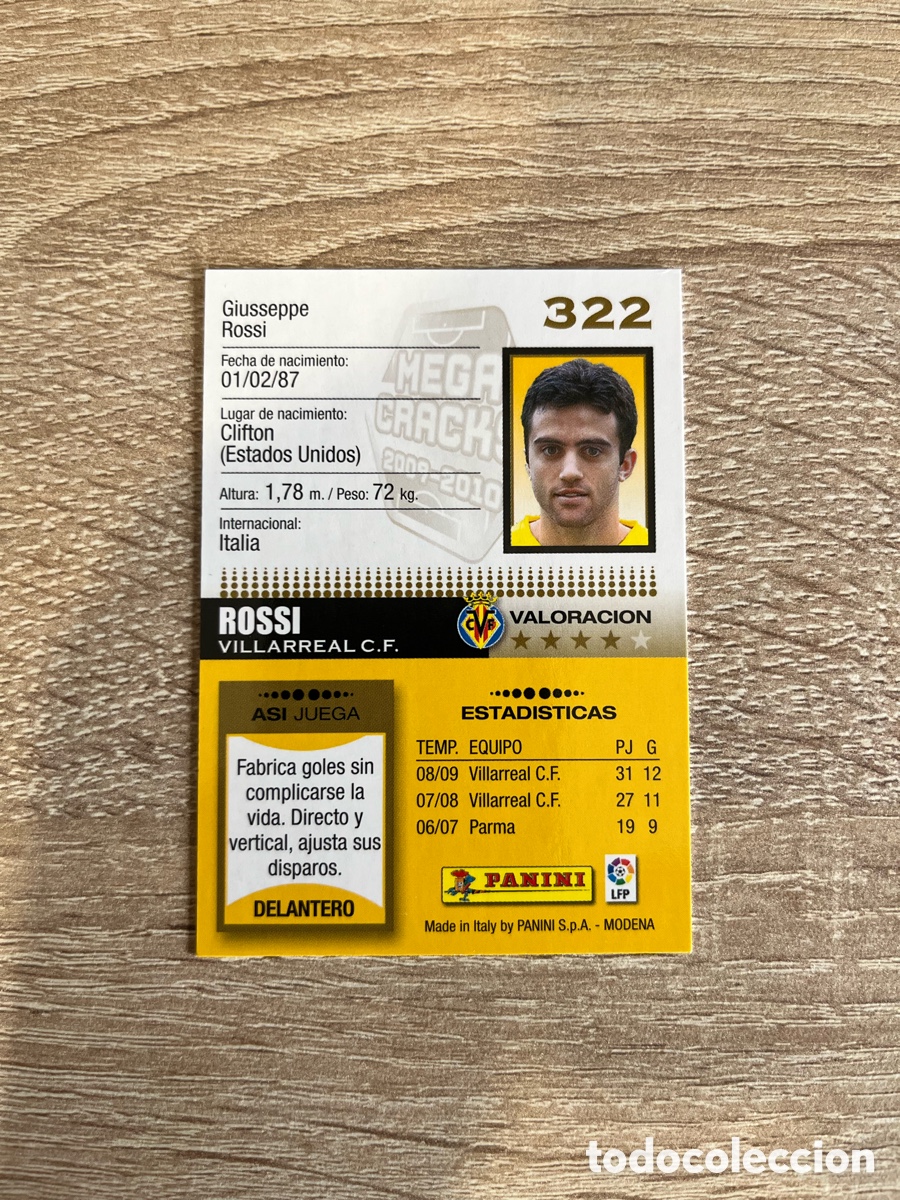 Cromos de f&uacute;tbol: 322 ROSSI MEGACRACKS MGK 2009 2010 09 10 VILLARREAL