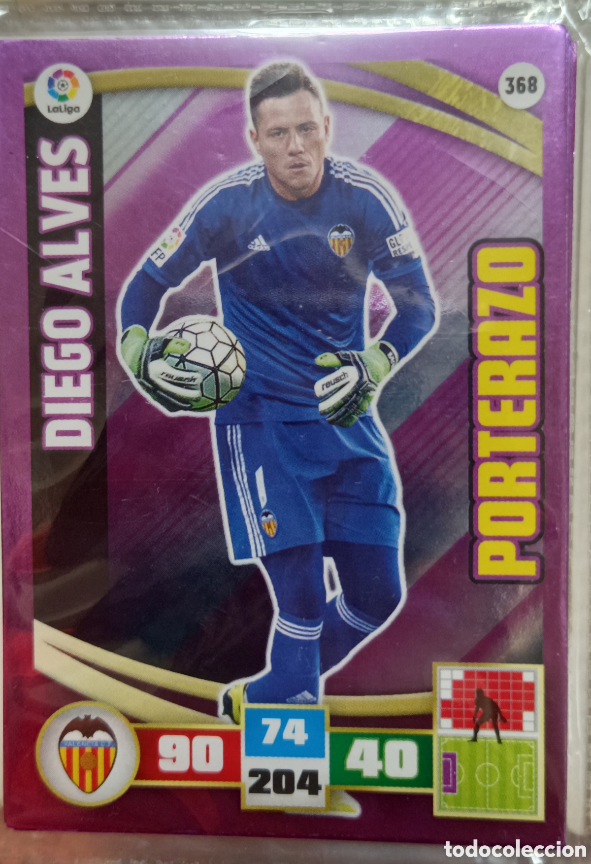 Cromos de f&uacute;tbol: 368 Diego Alves PORTERAZO adrenalyn 15/16