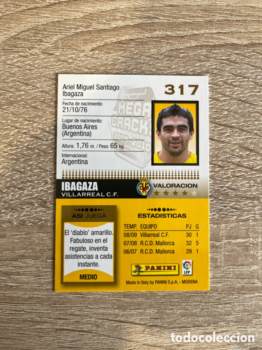 Cromos de f&uacute;tbol: 317 IBAGAZA MEGACRACKS MGK 2009 2010 09 10 VILLARREAL