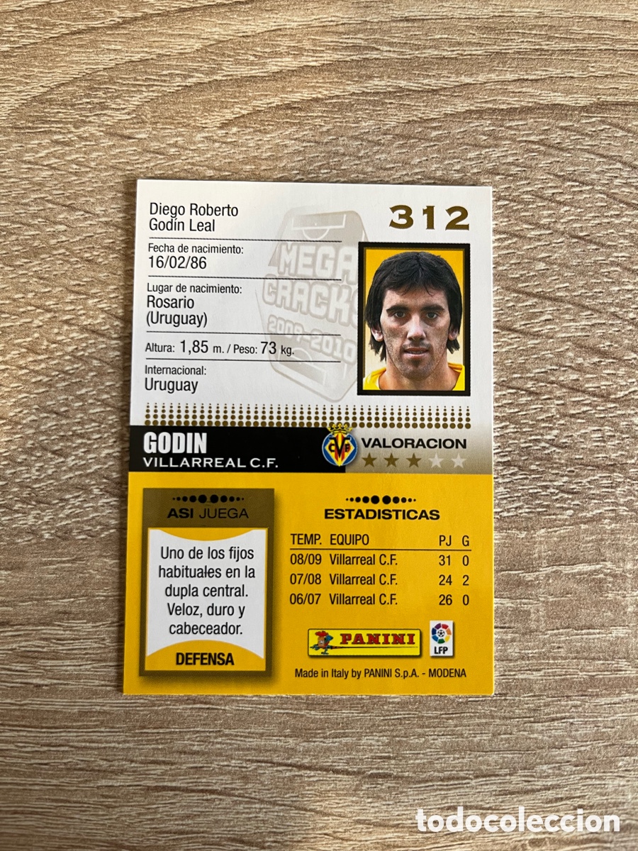 Cromos de f&uacute;tbol: 312 GODIN MEGACRACKS MGK 2009 2010 09 10 VILLARREAL