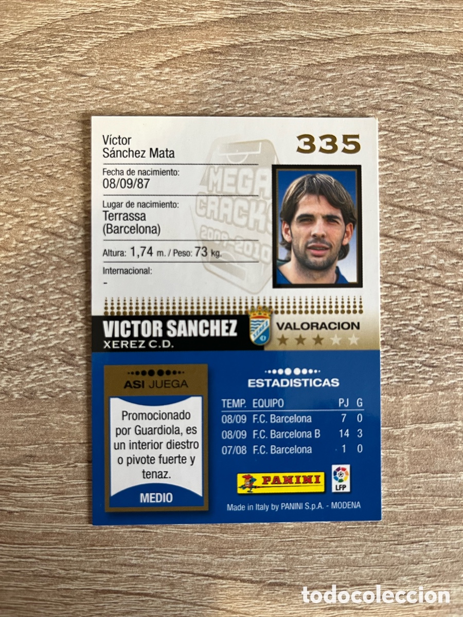 Cromos de f&uacute;tbol: 335 V&Iacute;CTOR S&Aacute;NCHEZ MEGACRACKS MGK 2009 2010 09 10 XEREZ