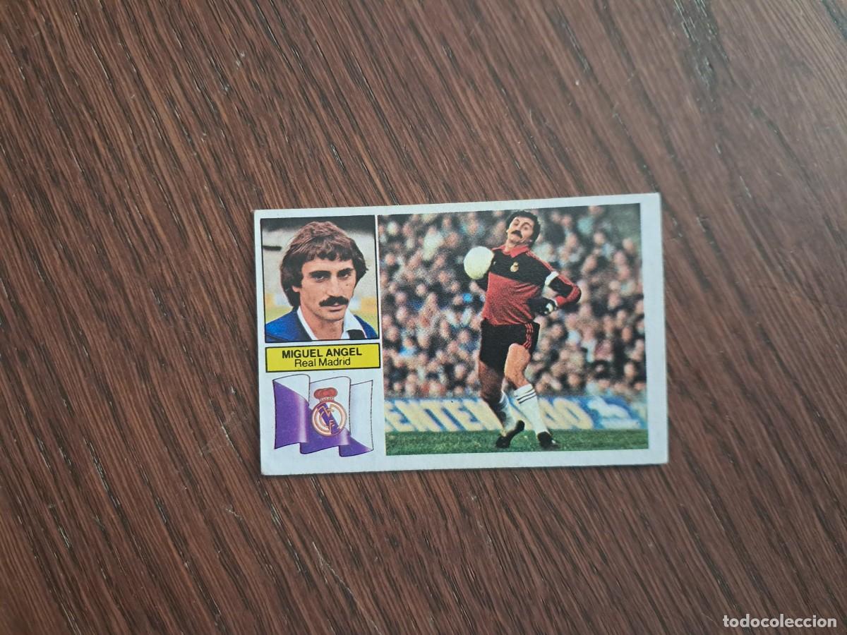 Cromos de f&uacute;tbol: cromo de futbol, ediciones Este, liga 82-83, Miguel Angel, Real Madrid, sin pegar.