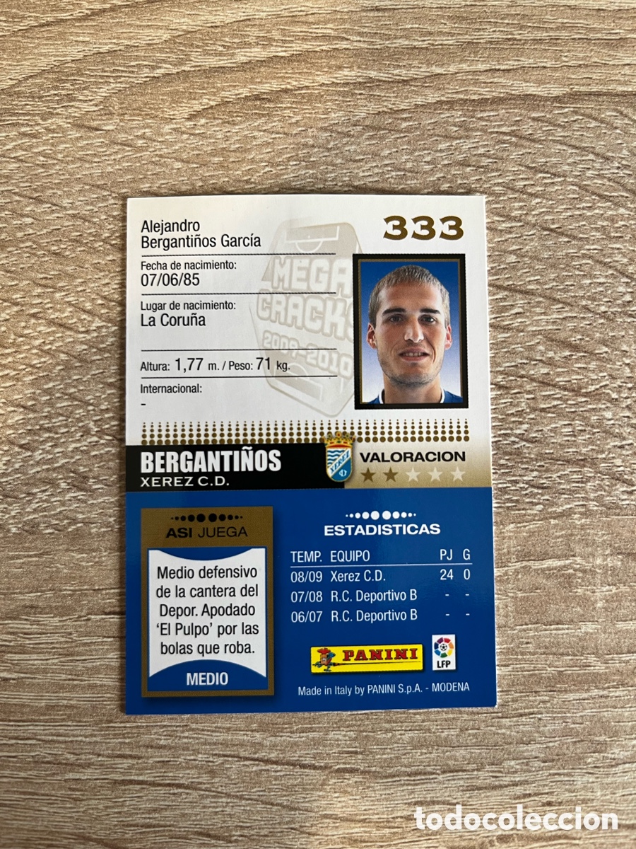 Cromos de f&uacute;tbol: 333 BERGANTI&Ntilde;OS MEGACRACKS MGK 2009 2010 09 10 XEREZ