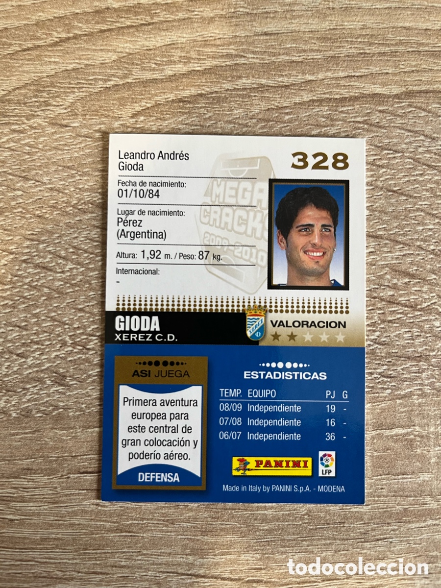 Cromos de f&uacute;tbol: 328 GIODA MEGACRACKS MGK 2009 2010 09 10 XEREZ