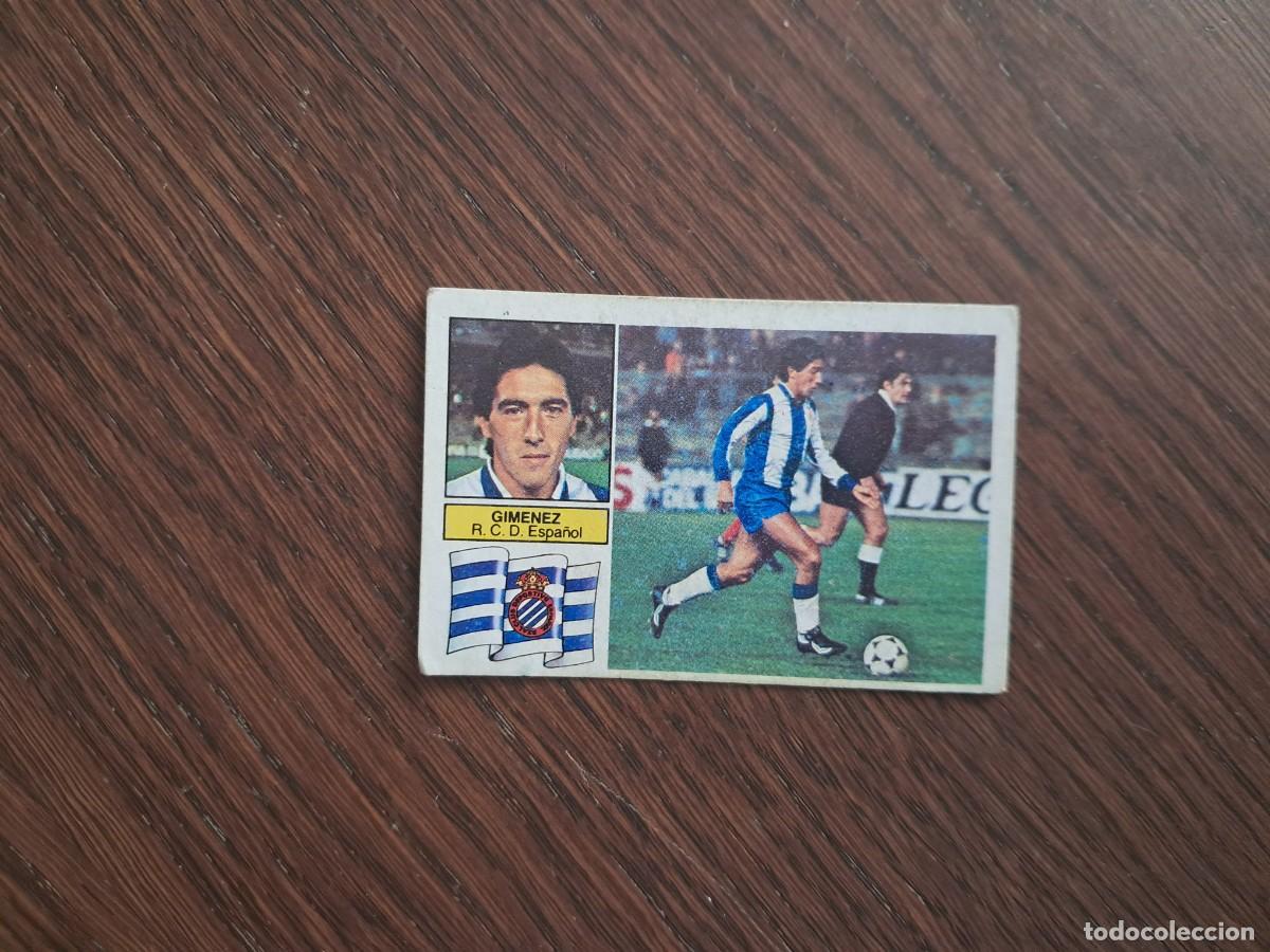 Cromos de f&uacute;tbol: cromo de futbol, ediciones Este, liga 82-83, Gimenez, R.C.D. Espa&ntilde;ol, sin pegar.