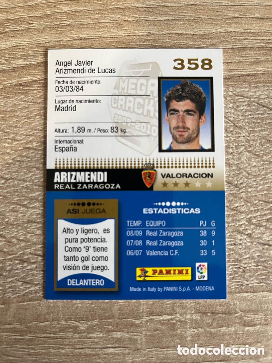 Cromos de f&uacute;tbol: 358 ARIZMENDI MEGACRACKS MGK 2009 2010 09 10 REAL ZARAGOZA