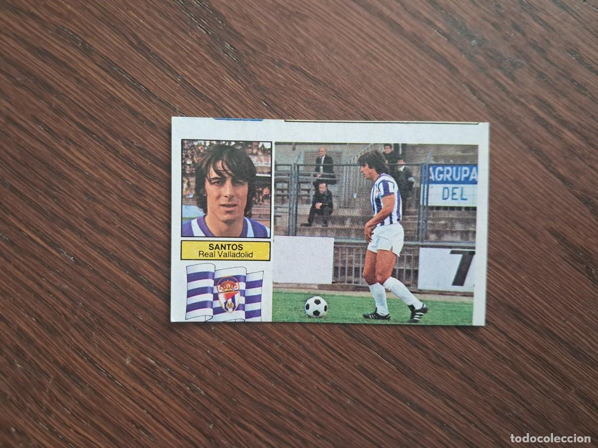 Cromos de f&uacute;tbol: cromo de futbol, ediciones Este, liga 82-83, Santos, Real Valladolid, sin pegar.