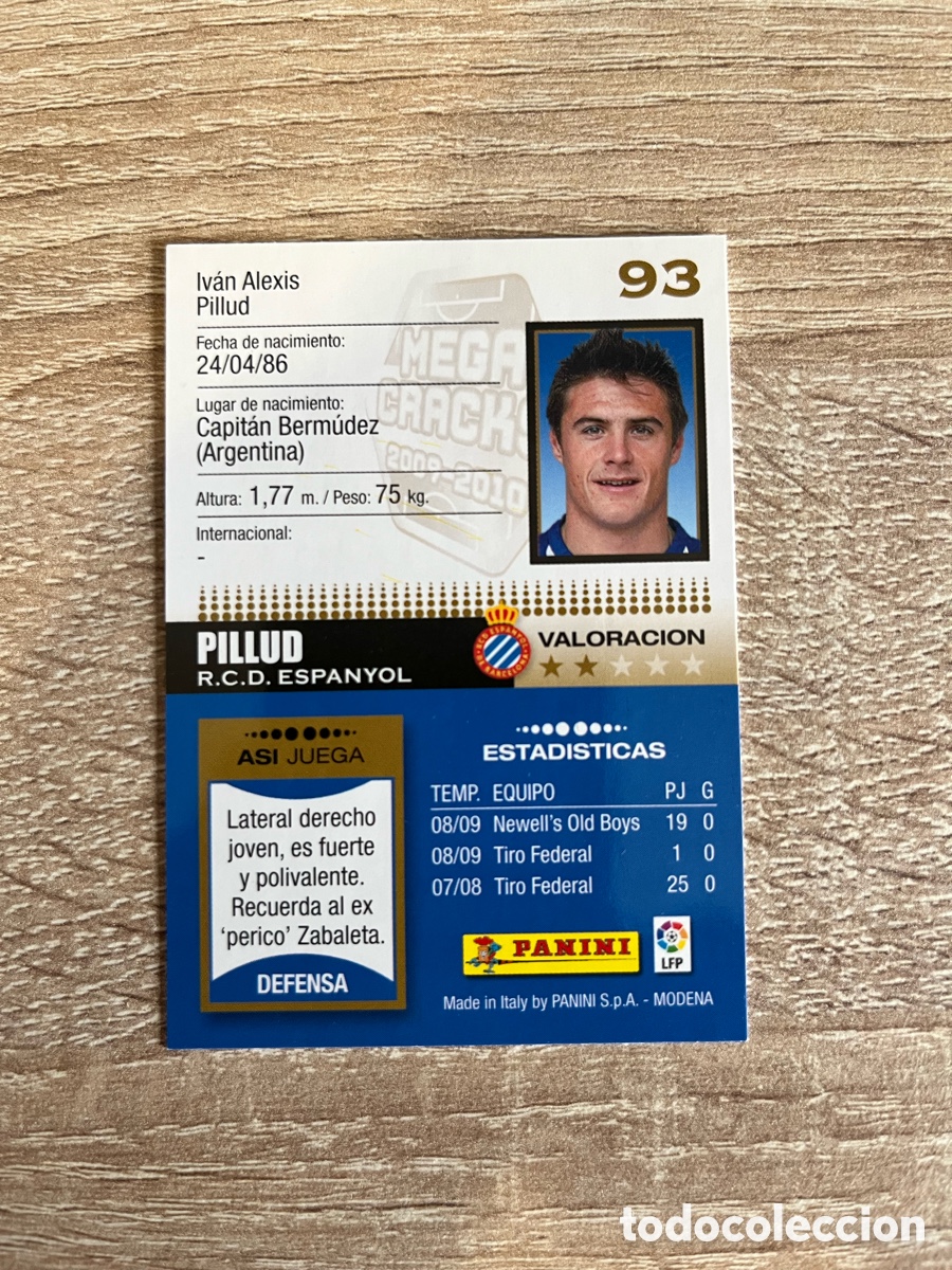 Cromos de f&uacute;tbol: 93 PILLUD MEGACRACKS MGK 2009 2010 09 10 RCD ESPA&Ntilde;OL ESPANYOL