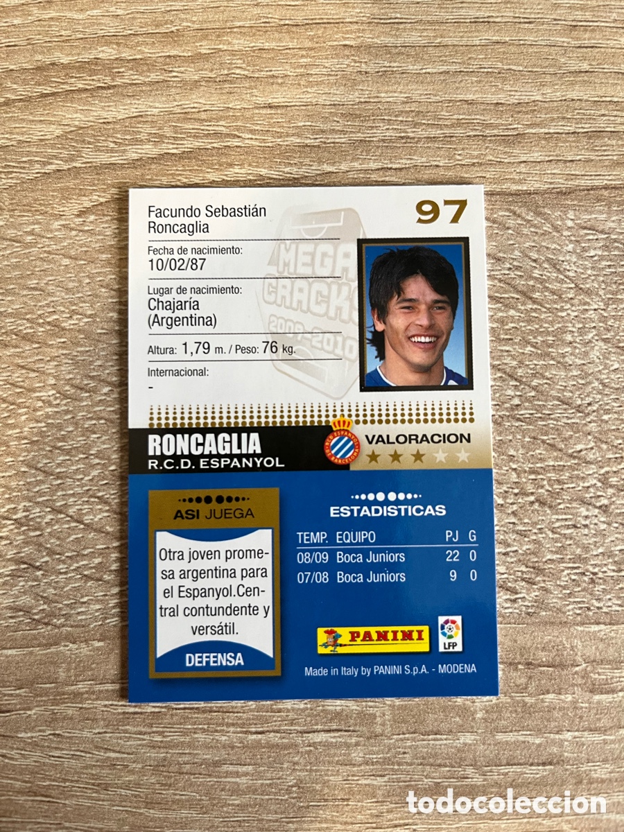 Cromos de f&uacute;tbol: 97 RONCAGLIA MEGACRACKS MGK 2009 2010 09 10 RCD ESPA&Ntilde;OL ESPANYOL