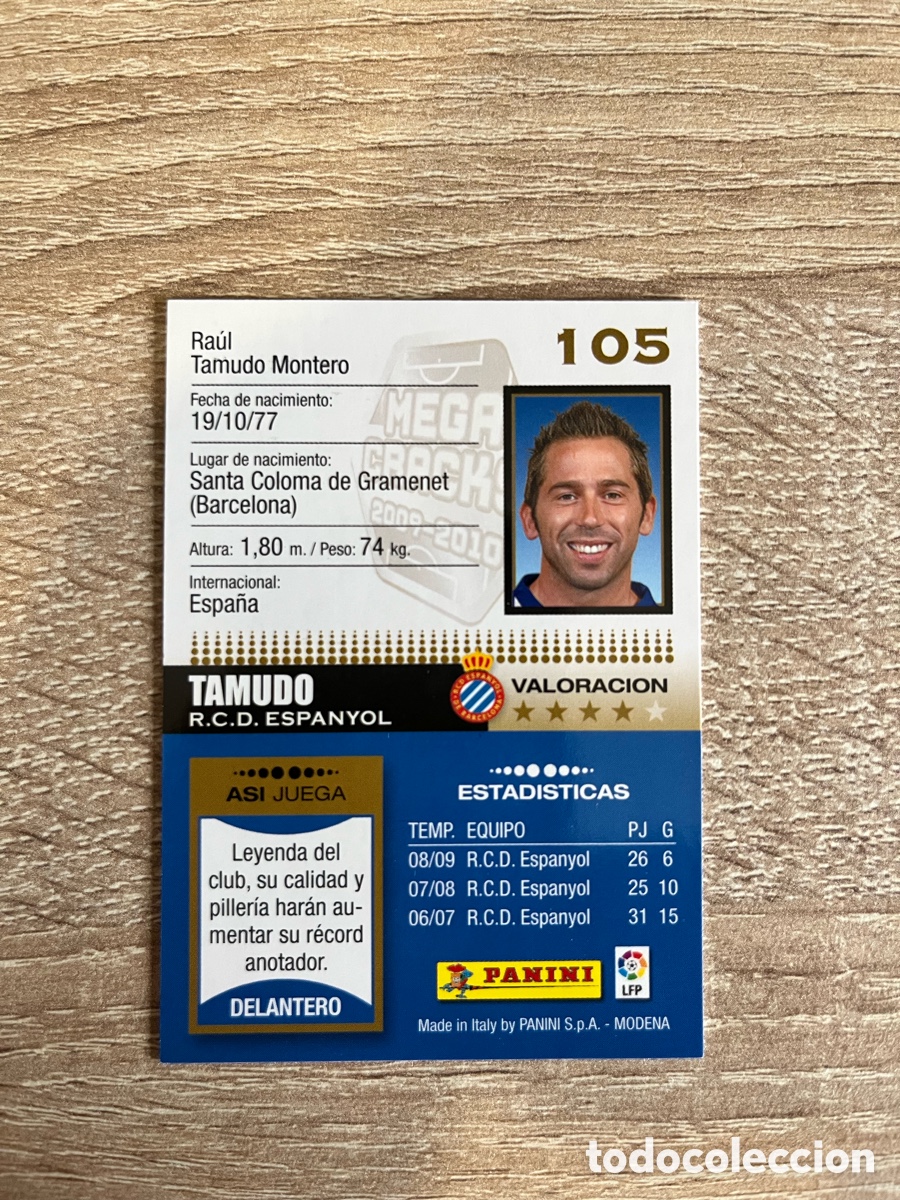 Cromos de f&uacute;tbol: 105 TAMUDO MEGACRACKS MGK 2009 2010 09 10 RCD ESPA&Ntilde;OL ESPANYOL