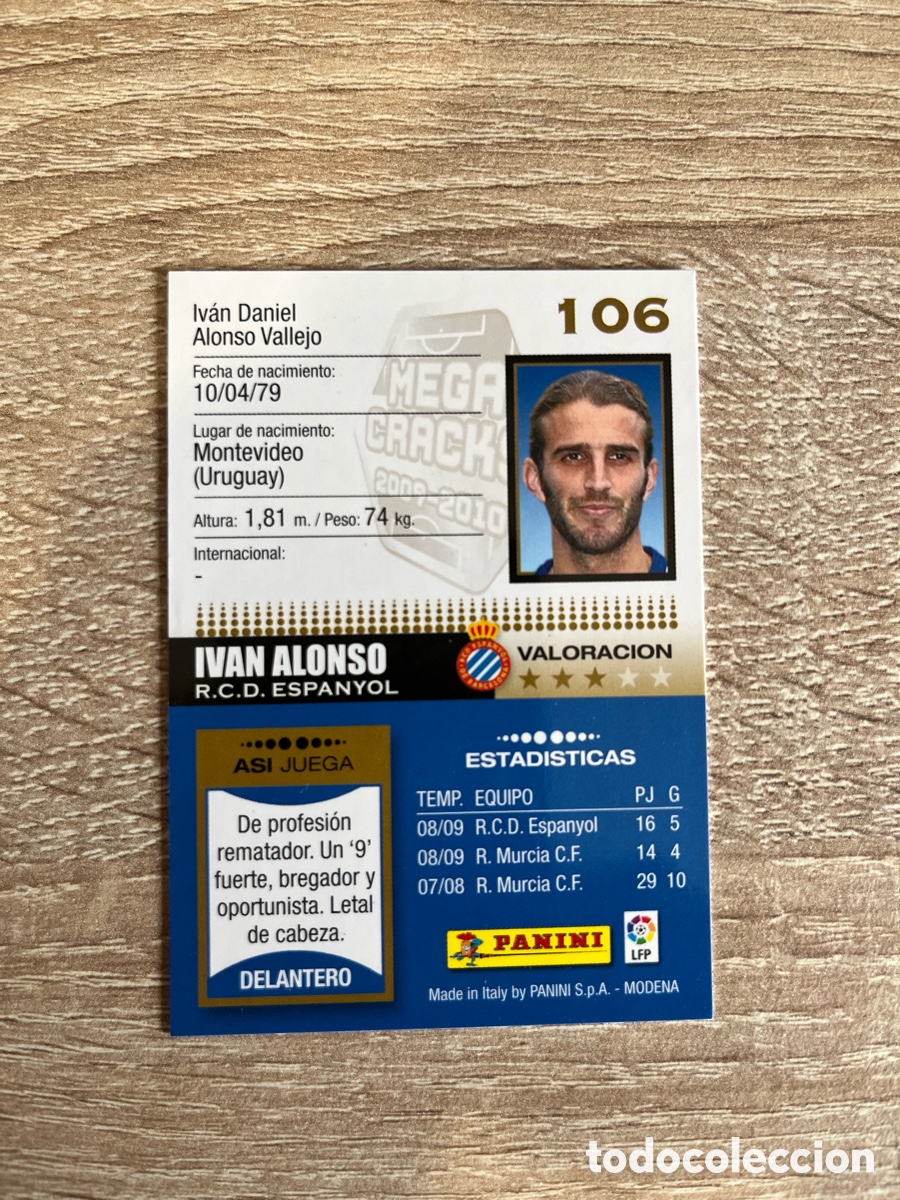 Cromos de f&uacute;tbol: 106 IV&Aacute;N ALONSO MEGACRACKS MGK 2009 2010 09 10 RCD ESPA&Ntilde;OL ESPANYOL